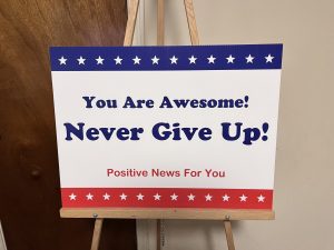 Never give up signs